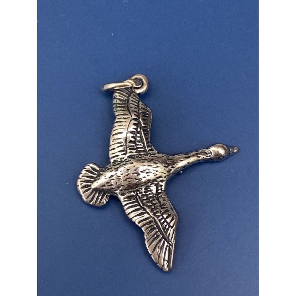 .925 Canadian Geese Sterling Silver Jewelry Charm